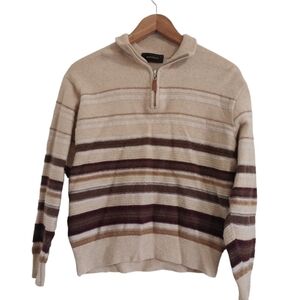 Vintage DESTINARE sweater size large women's cream brown Striped